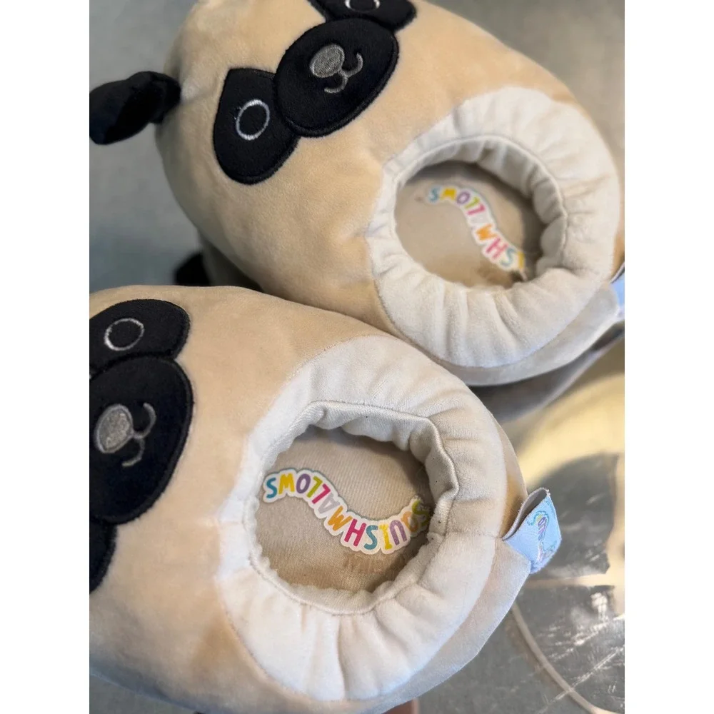 Squishmallows Pug Slippers Size 13/1 Unisex Kids Plush Dog House Shoes Cozy